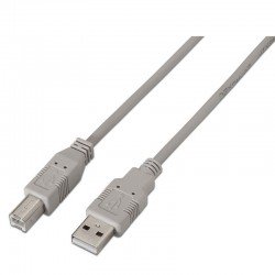 Cable usb 2.0 impresora aisens a101-0002/ usb tipo-b macho - usb macho/ hasta 2.5w/ 60mbps/ 1.8m/ beige