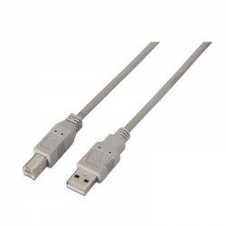 Cable usb 2.0 impresora aisens a101-0004/ usb tipo-b macho - usb macho/ hasta 2.5w/ 60mbps/ 4.5m/ beige