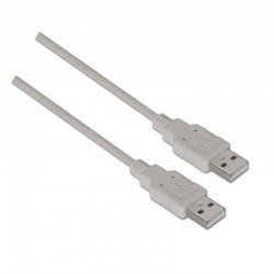 Cable usb 2.0 aisens a101-0022/ usb macho - usb macho/ hasta 2.5w/ 60mbps/ 2m/ beige