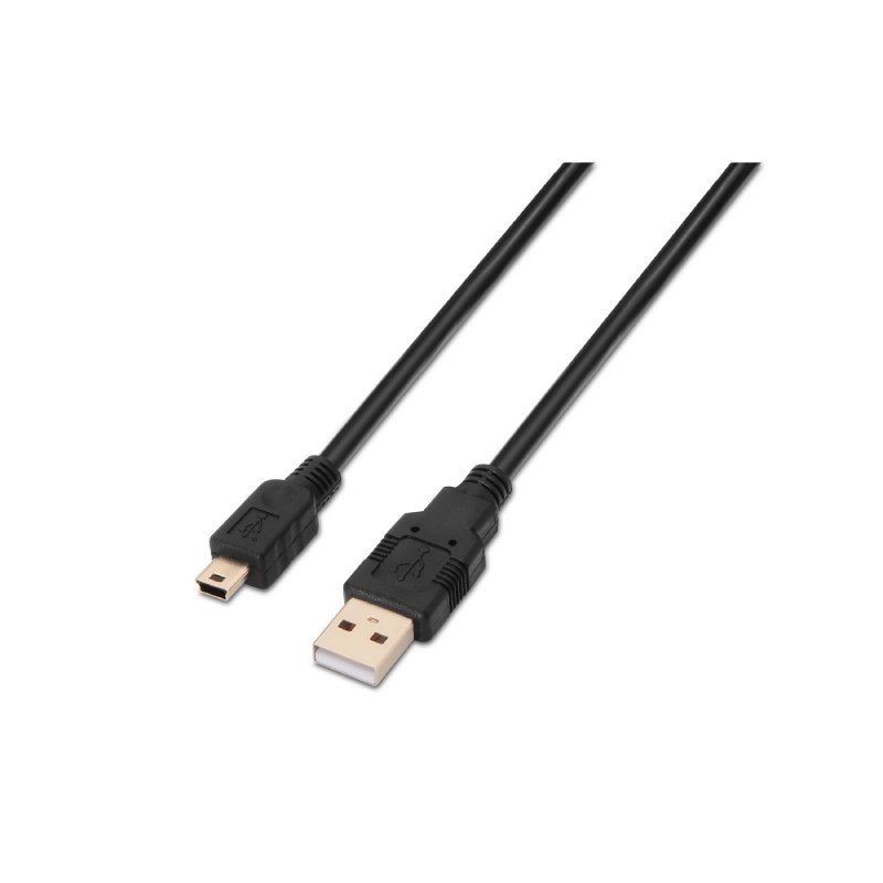 Cable usb 2.0 aisens a101-0026/ usb macho - usb mini macho/ hasta 2.5w/ 60mbps/ 3m/ negro