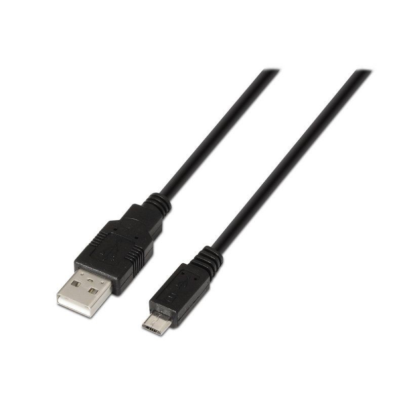 Cable usb 2.0 aisens a101-0027/ usb macho - microusb macho/ hasta 2.5w/ 60mbps/ 80cm/ negro