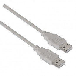 Cable usb 2.0  aisens a101-0021/ usb macho - usb macho/ hasta 2.5w/ 60mbps/ 1m/ beige