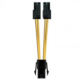 Cable de alimentación microprocesador nanocable 10.19.1401/ molex -4+4 pin macho - molex 4 pin hembra/ 15cm