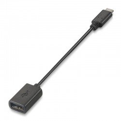 Cable usb 2.0 aisens a107-0059/ usb tipo-c macho - usb hembra/ hasta 9w/ 625mbps/ 15cm/ negro