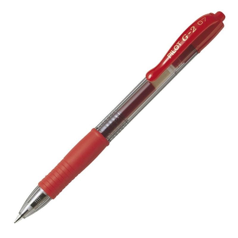 Caja de bolígrafos de tinta de gel retráctil pilot g-2/ 12 unidades/ rojos