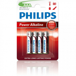 Pack de 4 pilas aaa philips lr03p4b/10/ 1.5v/ alcalinas