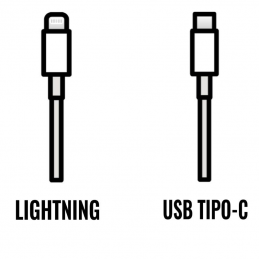 Cable de carga apple de conector usb tipo-c a lightning/ 1m