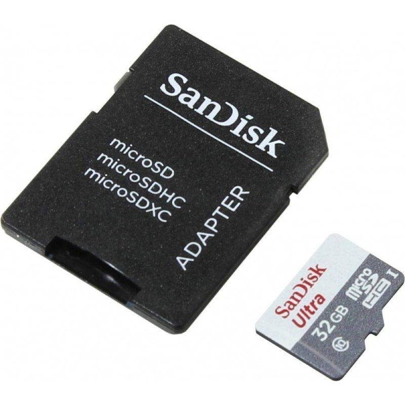 Tarjeta de memoria sandisk ultra 32gb microsd hc con adaptador/ clase 10/ 100mb/s