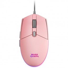 Ratón gaming mars gaming mmgp/ hasta 3200 dpi/ rosa