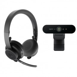 Pack 2 en 1 logitech video collaboration webcam + auriculares con micrófono