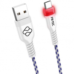 Cable usb 2.0 fr-tec premium led para ps5/ usb tipo-c macho - usb macho/ 3m/ blanc