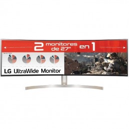 Monitor profesional ultrapanorámico curvo lg 49wl95c-we 49'/ dual qhd/ multimedia/ blanco y negro