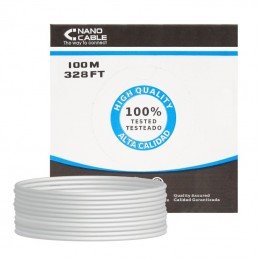 Bobina de cable rj45 utp nanocable 10.20.0302-flex cat.5e/ 100m/ gris