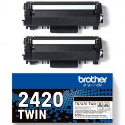Tóner original brother tn2420twin multipack xl alta capacidad/ 2x negro