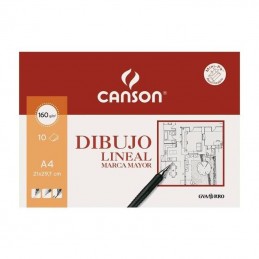 Pack papel dibujo canson dibujo lineal marca mayor c200409784/ a4/ 10 hojas