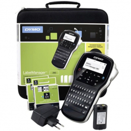Rotuladora electrónica dymo label manager 280/ negra/ incluye etiquetas d1 12mm y maletín de transporte
