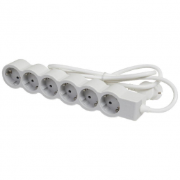 Regleta legrand 694565/ 6 tomas de corriente/ cable 1,5 m/ blanca y gris