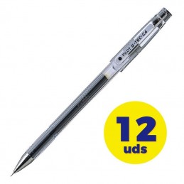Caja de bolígrafos de tinta de gel pilot g-tec-c4 ng4n/ 12 unidades/ negros