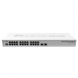 Switch router mikrotik crs326-24g-2s+rm 26 puertos/ rj45 10/100/100/ sfp/ poe