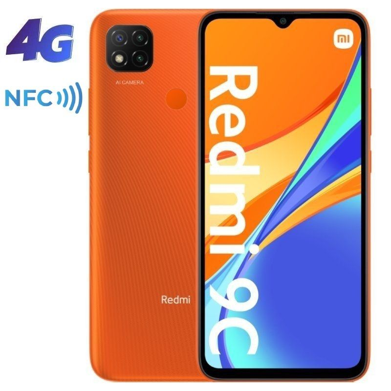 Smartphone xiaomi redmi 9c nfc 3gb/ 64gb/ 6.53'/ naranja amanecer