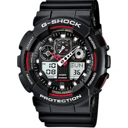Reloj analógico digital casio g-shock trend ga-100-1a4er/ 55mm/ negro y rojo