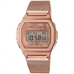 Reloj digital casio vintage iconic a1000mpg-9ef/ 39mm/ rosa dorado
