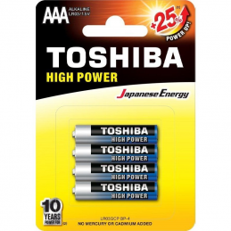 Pack de 4 pilas aaa toshiba high power lr03/ 1.5v/ alcalinas