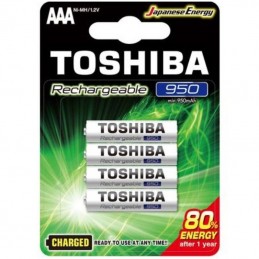 Pack de 4 pilas aaa toshiba rechargeable/ 1.2v/ recargables