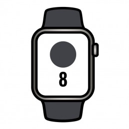 Apple watch series 8/ gps/ cellular/ 41mm/ caja de acero inoxidable grafito/ correa deportiva medianoche