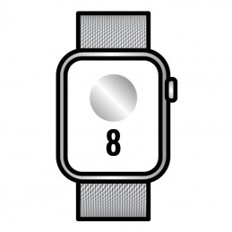 Apple watch series 8/ gps/ cellular/ 45mm/ caja de acero inoxidable plata/ correa milanese loop plata