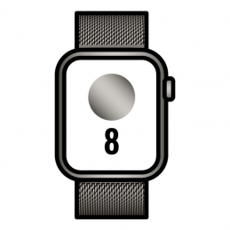 Apple watch series 8/ gps/ cellular/ 45mm/ caja de acero inoxidable grafito/ correa milanese loop grafito
