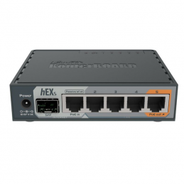 Router mikrotik hex s rb760igs 6 puertos/ rj45 10/100/1000/ sfp/ poe