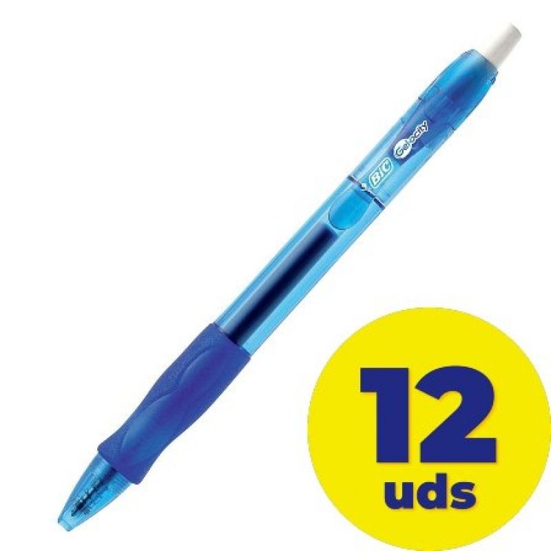 Caja de bolígrafos de tinta de gel bic gelocity 829158/ 12 unidades/ azules
