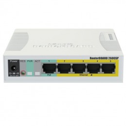 Switch mikrotik rb260gsp css106-1g-4p-1s 6 puertos/ rj45 10/100/1000/ sfp/ poe