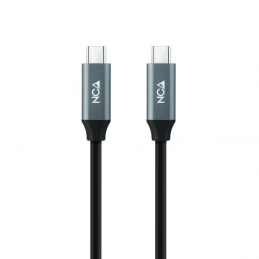 Cable usb 3.2 nanocable 10.01.4301 5a 100w/ usb tipo-c macho - usb tipo-c macho/ 1m/ gris y negro