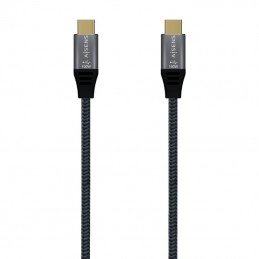 Cable usb 3.2 tipo-c aisens a107-0670 20gbps 100w/ usb tipo-c macho - usb tipo-c macho/ hasta 100w/ 2500mbps/ 60cm/ gris