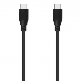 Cable usb 3.2 tipo-c aisens a107-0701 20gbps 5a 100w/ usb tipo-c macho - usb tipo-c macho/ hasta 100w/ 2500mbps/ 60cm/ negro