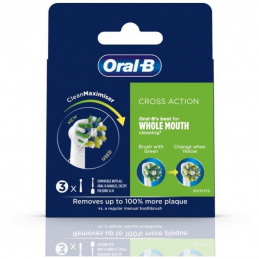 Cabezal de recambio braun para cepillo braun oral-b cross action/ pack 3 uds