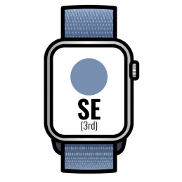Apple watch se 2 gen 2023/ gps/ 40mm/ caja de aluminio plata/ correa deportiva loop azul invierno
