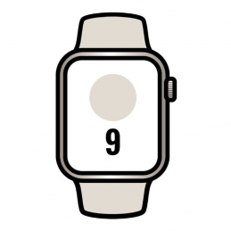 Apple watch series 9/ gps/ 41mm/ caja de aluminio blanco estrella/ correa deportiva blanco estrella m/l
