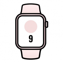 Apple watch series 9/ gps/ 41mm/ caja de aluminio rosa/ correa deportiva rosa claro m/l