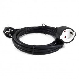 Cable alargador de alimentación 3go al3m/ cee7 macho - cee7 hembra/ 3m/ negro
