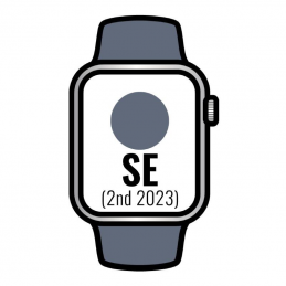 Apple watch se 2 gen 2023/ gps/ cellular/ 44mm/ caja de aluminio plata/ correa deportiva azul tempestad s/m