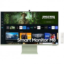 Smart monitor samsung m8 s32cm80guu 32'/ 4k/ smart tv/ webcam/ multimedia/ regulable en altura/ verde y blanco