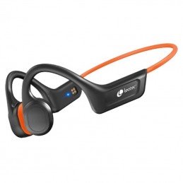 Auriculares inalámbricos deportivos de conducción ósea leotec run pro/ con micrófono/ bluetooth/ naranjas