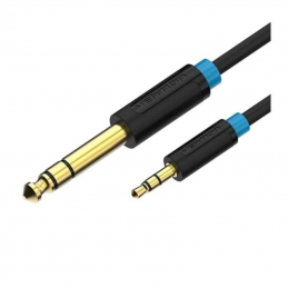 Cable estéreo vention babbd/ jack 6.5 macho - jack 3.5 macho/ 50cm/ negro