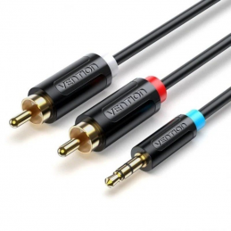 Cable estéreo vention bclbl/ jack 3.5 macho - 2x rca macho/ 10m/ negro