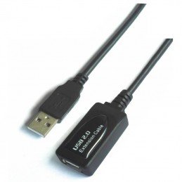 Cable alargador usb 2.0 aisens a101-0018/ usb macho - usb hembra/ hasta 2.5w/ 60mbps/ 5m/ negro