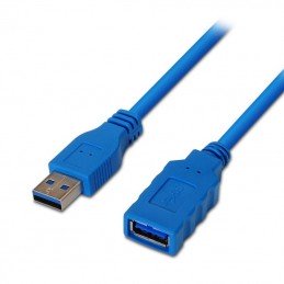 Cable alargador usb 3.0 aisens a105-0045/ usb macho - usb hembra/ hasta 9w/ 625mbps/ 1m / azul