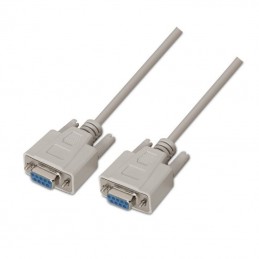 Cable serie null modem aisens a112-0067/ db9 hembra - db9 hembra/ hasta 0.15w/ 1.6mbps/ 1.8m/ beige